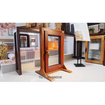 America NAMI Certified 2018 new arrival TEAK wood clad aluminum tilt and turn window for building